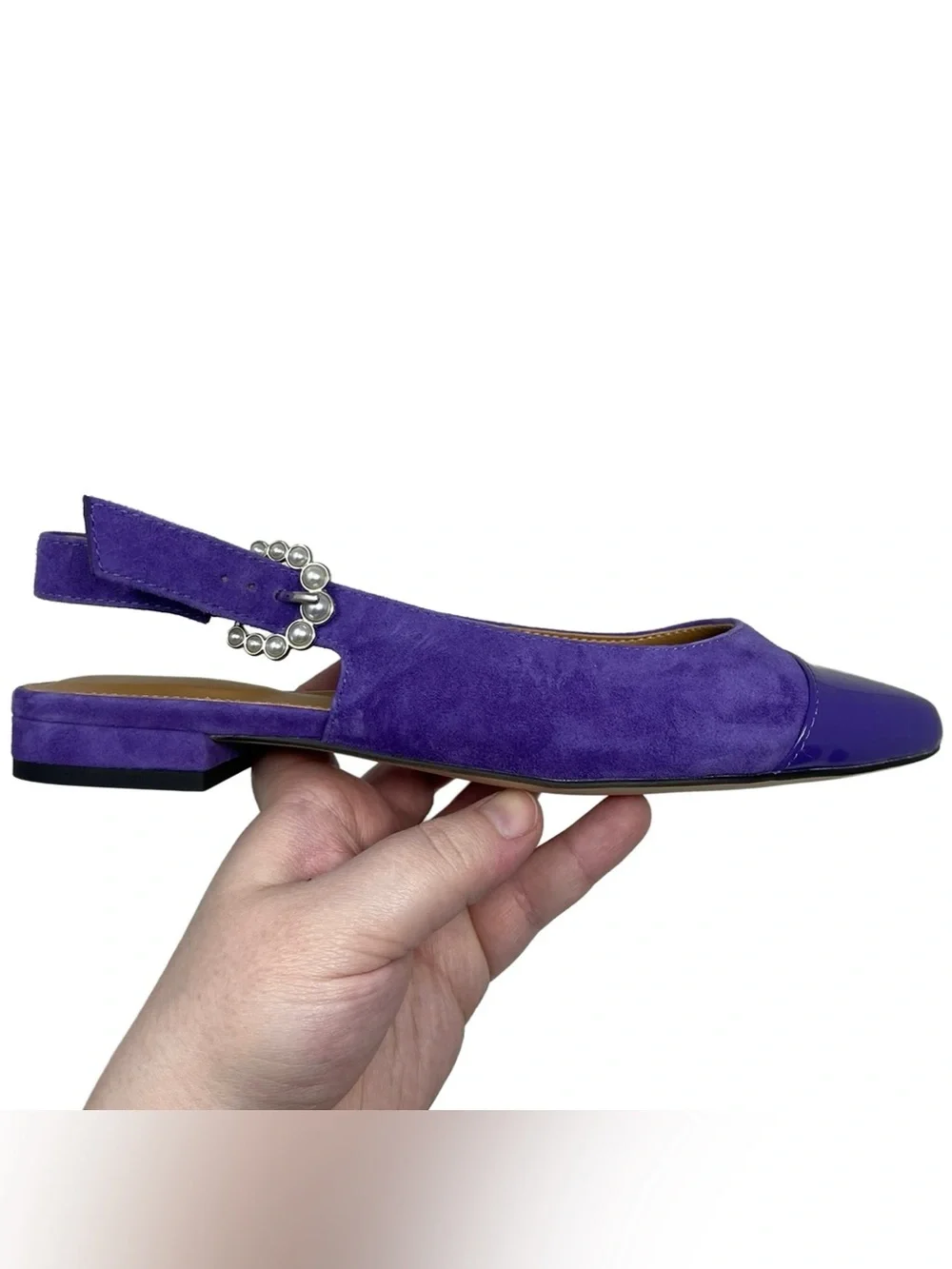 Talbots “Edison” Purple Suede Cap Toe Slingback Flats Women’s Size 7M